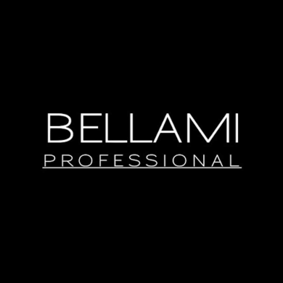 Bellami Professional logo on a black background.