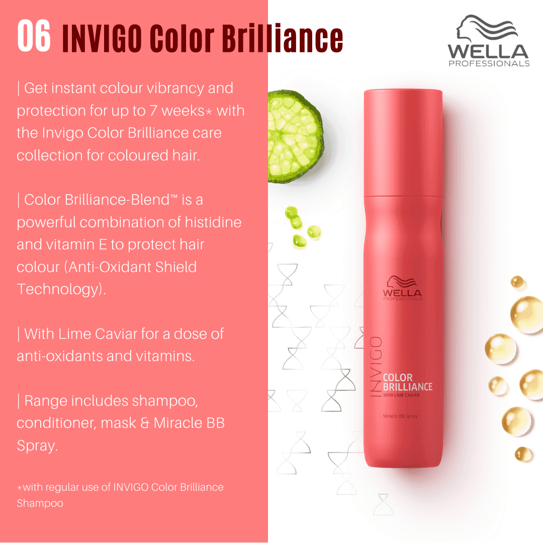Wella Invigo Color Brilliance shampoo promises vibrant color protection for up to 7 weeks.