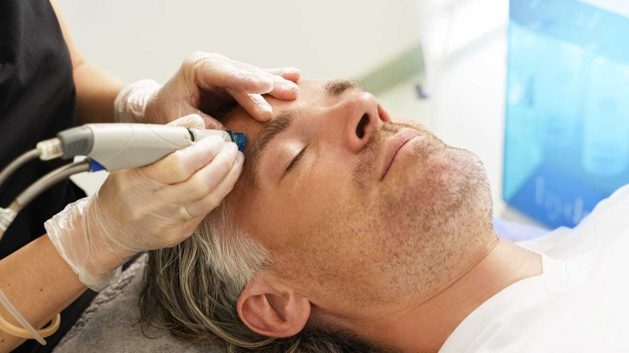 Man Receiving HydraFacial